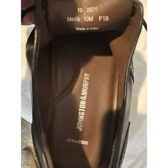 Johnston Murphy Leather Oxford Dress Shoes Men’s 10 Black - Picture 4 of 8